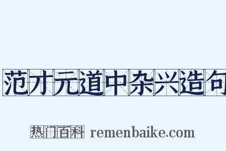 范才元道中杂兴造句是什么意思的图片